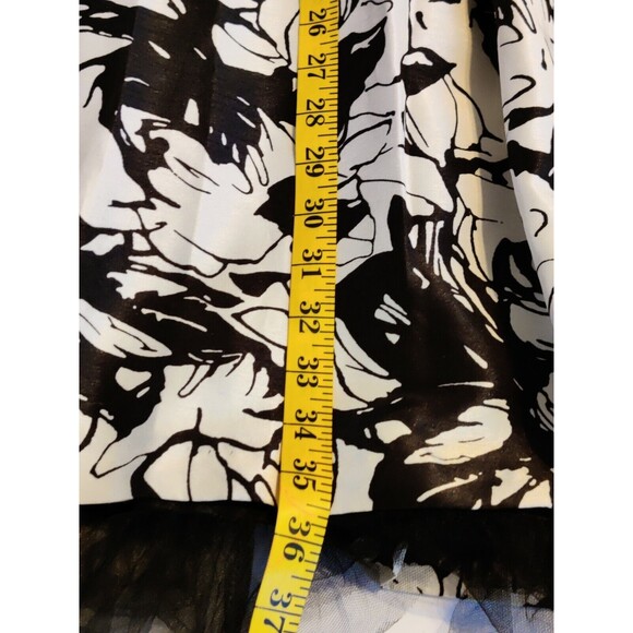 NW Collections Party Dress Spaghetti Strap Lined Black/Ivory Size 12 - Picture 12 of 12